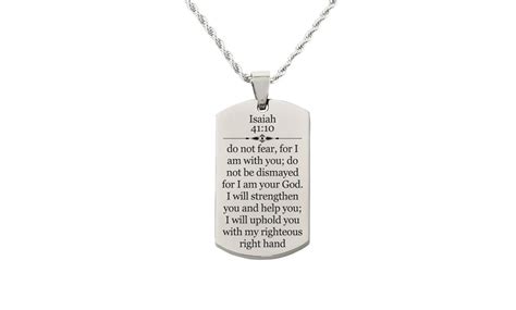 pink box holy scripture tag necklace in solid stainless steel|Pink Box Holy Scripture Tag Necklace in Solid Stainless Steel.